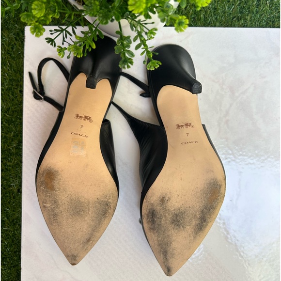COACH Sadie Slingback Pump Black/Silver size 7 gently used
